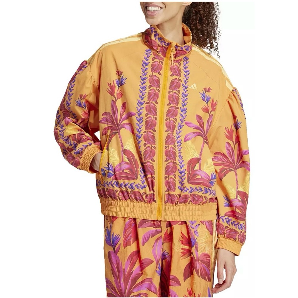 adidas x FARM Rio Premium Tropical Breeze Orange Pink Multi Jacket MEDIUM